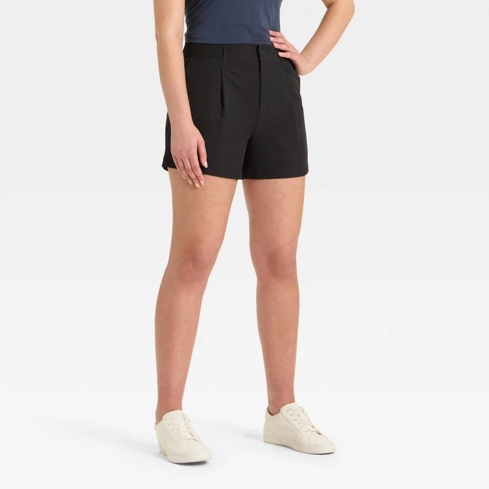 All in Motion Women's 4" Woven High Rise Golf Shorts Black 2XL NWT
